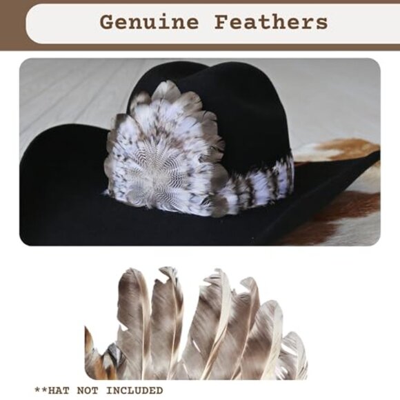 Feather Hat Band Adjustable Western Boho Chic Handmade Accessory Unisex main image 5